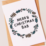 merry christmas bab card birmingham uk