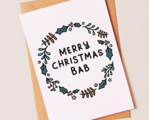 merry christmas bab card birmingham uk